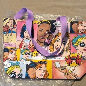 Estee Lauder Pop Art Tote with Purple Handles